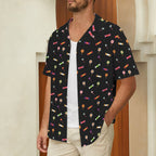 Candy Men's Short Sleeve Hawaiian Shirt Men's Hawaiian Shirt (New) Food Printed Offshore