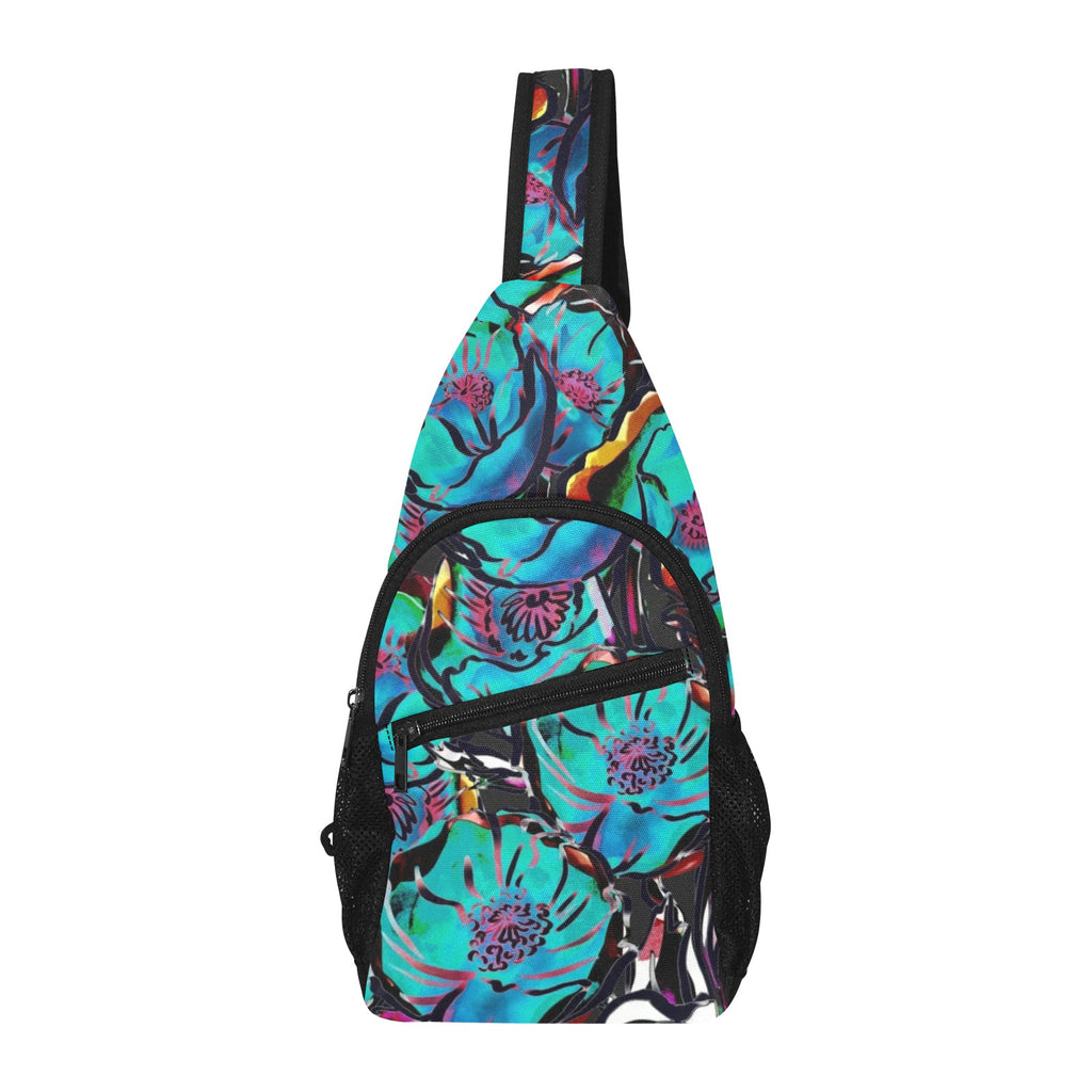 Flower It Blue - Chest Bag