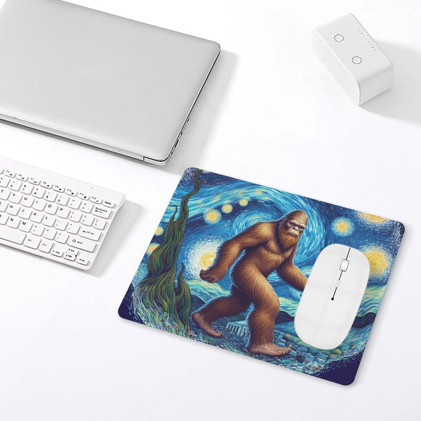 Big Foot Starry Night - Leather Mouse Pad Leather Mouse Pad Printed Offshore Sci Fi