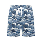 Japanese Waves Men's Mid-Length Beach Shorts Men's Mid-Length Beach Shorts Ocean Printed Offshore