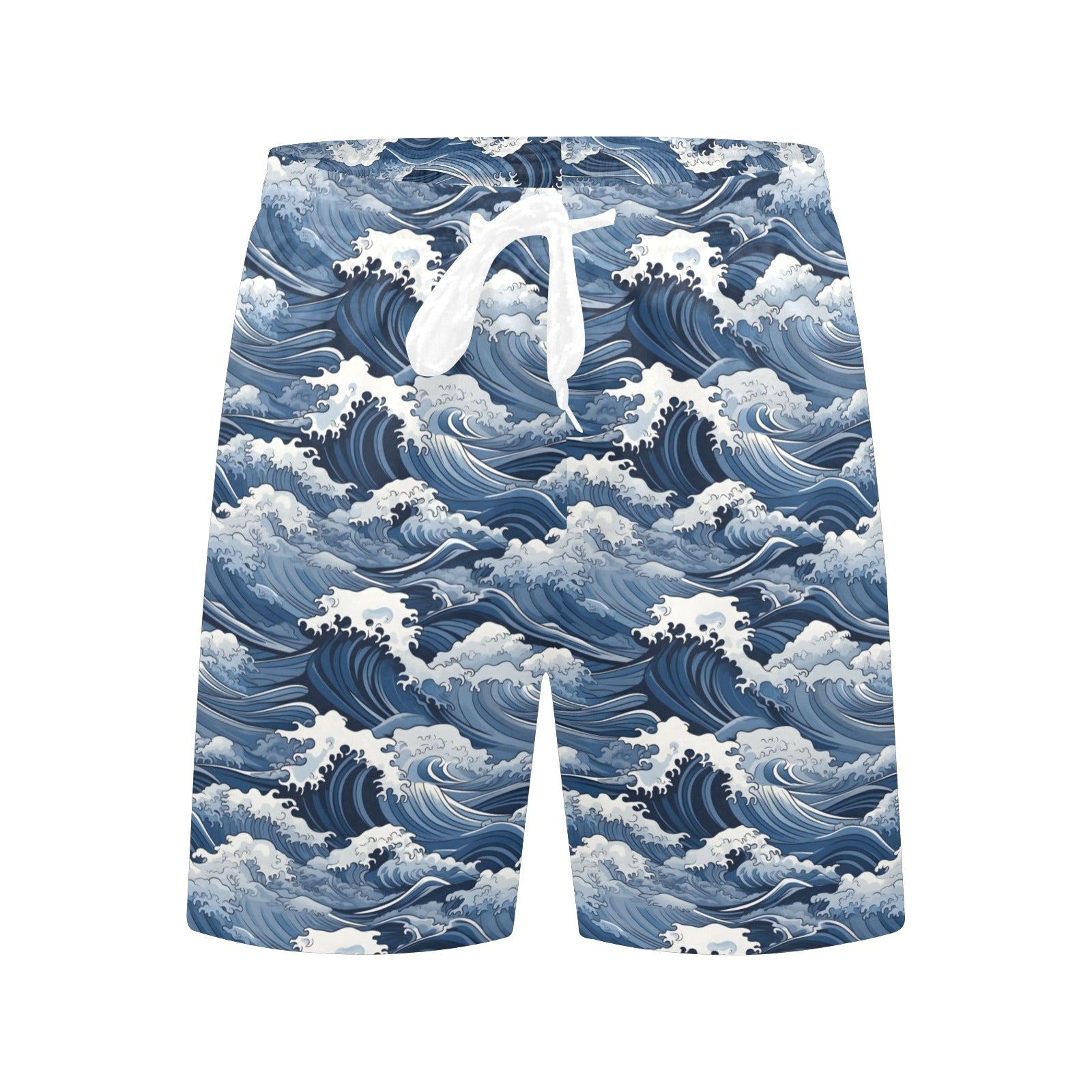 Japanese Waves Men's Mid-Length Beach Shorts Men's Mid-Length Beach Shorts Ocean Printed Offshore