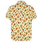 Graphic Floral Women's Collared Pocketless Short Sleeve Shirt