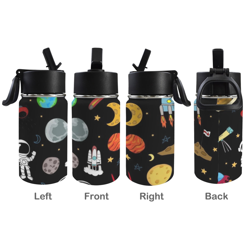 Fun Space 12oz Kids Water Bottle with Straw Lid