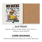 My Ducks May Not Be In A Row - Ceramic Coasters (Square) Ceramic Coasters animal Printed Offshore