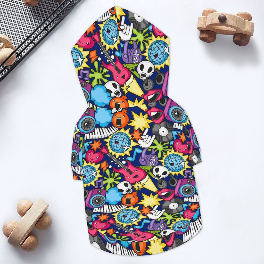 Sticker Music Pet Hoodie (Small Size)