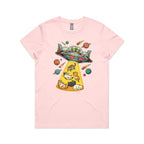 UFO Cat Abduction Women's AS Colour T-shirt Pink Womens T-shirt animal Printed In Australia Sci Fi