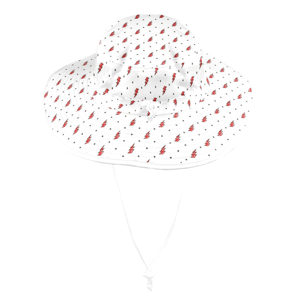 Red Lightning Wide Brim Bucket Hat Wide Brim Bucket Hat comic Printed Offshore