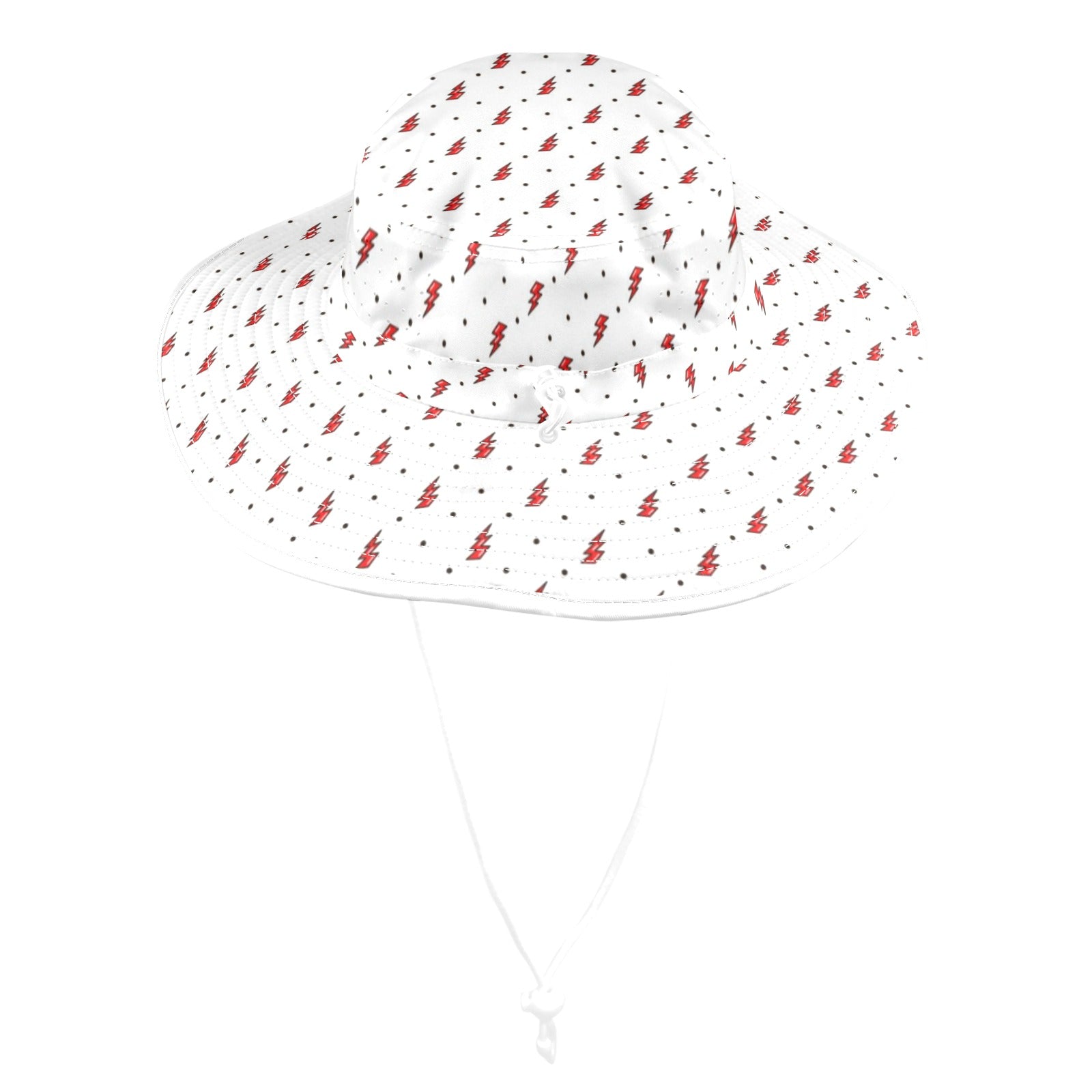 Red Lightning - Wide Brim Bucket Hat Wide Brim Bucket Hat comic Printed Offshore