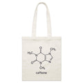 Caffeine Molecule Parcel Canvas Tote Bag Default Title Small Tote Bag Coffee Printed In Australia Science