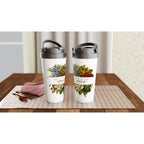 Best Mum Ever, Flowers - White 15oz Stainless Steel Travel Mug Travel Mug Globally Fulfilled Mum Plants