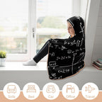 Equations Kids Hooded Blanket 100cm x 130cm Kids Hooded Blanket Maths Printed Offshore