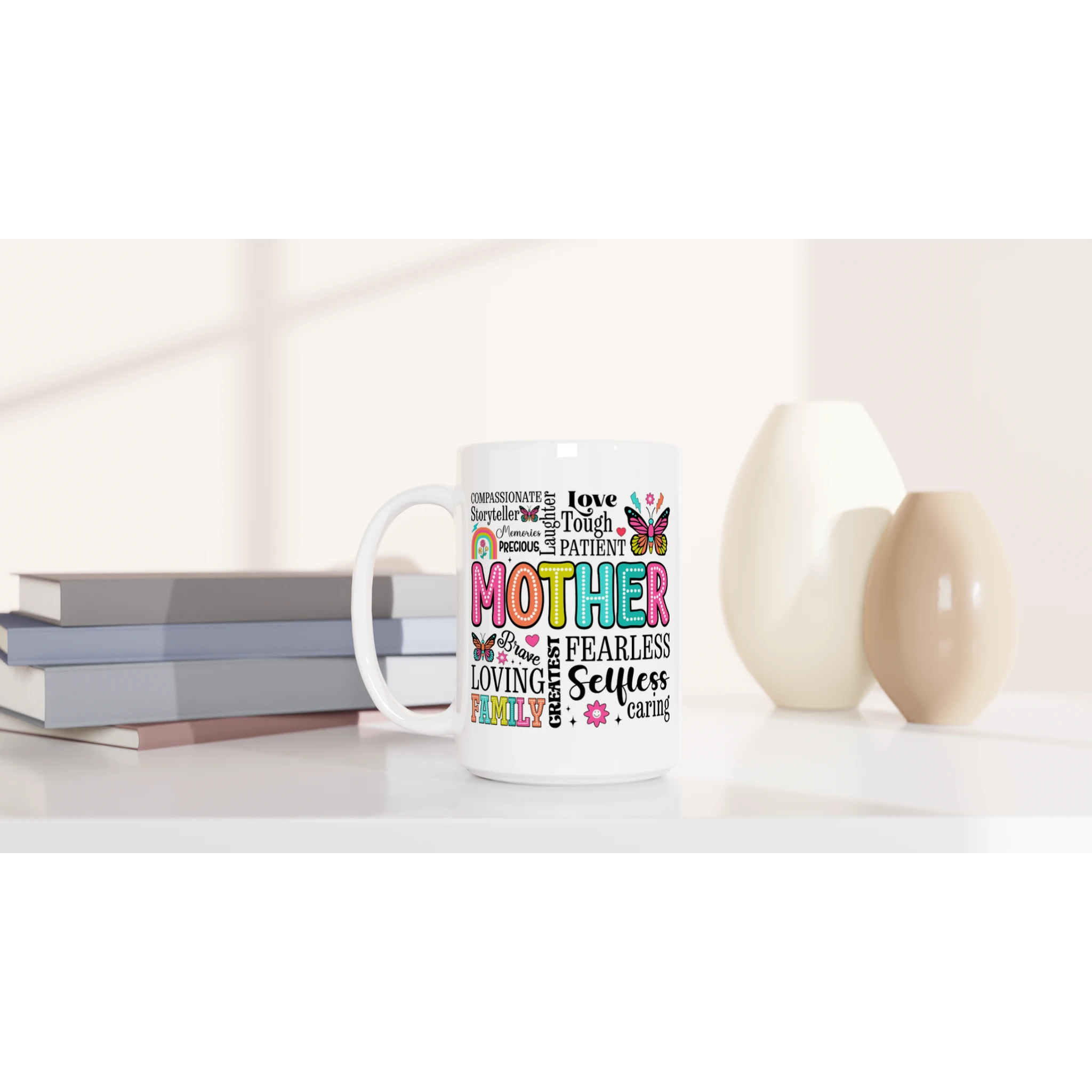 Mother Word Cloud - White 15oz Ceramic Mug 15oz Mug Globally Fulfilled Mum