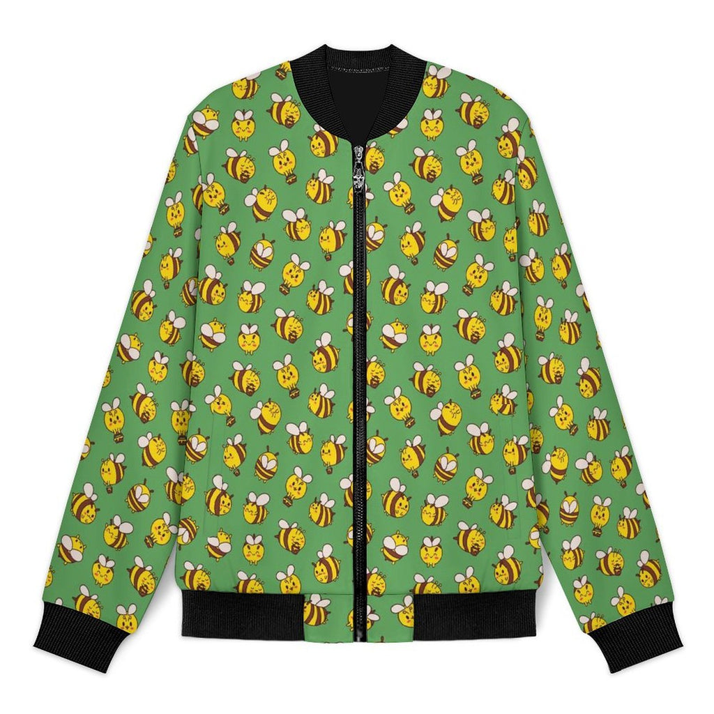 Busy Bees Men's Casual Zip‑Up Bomber Jacket