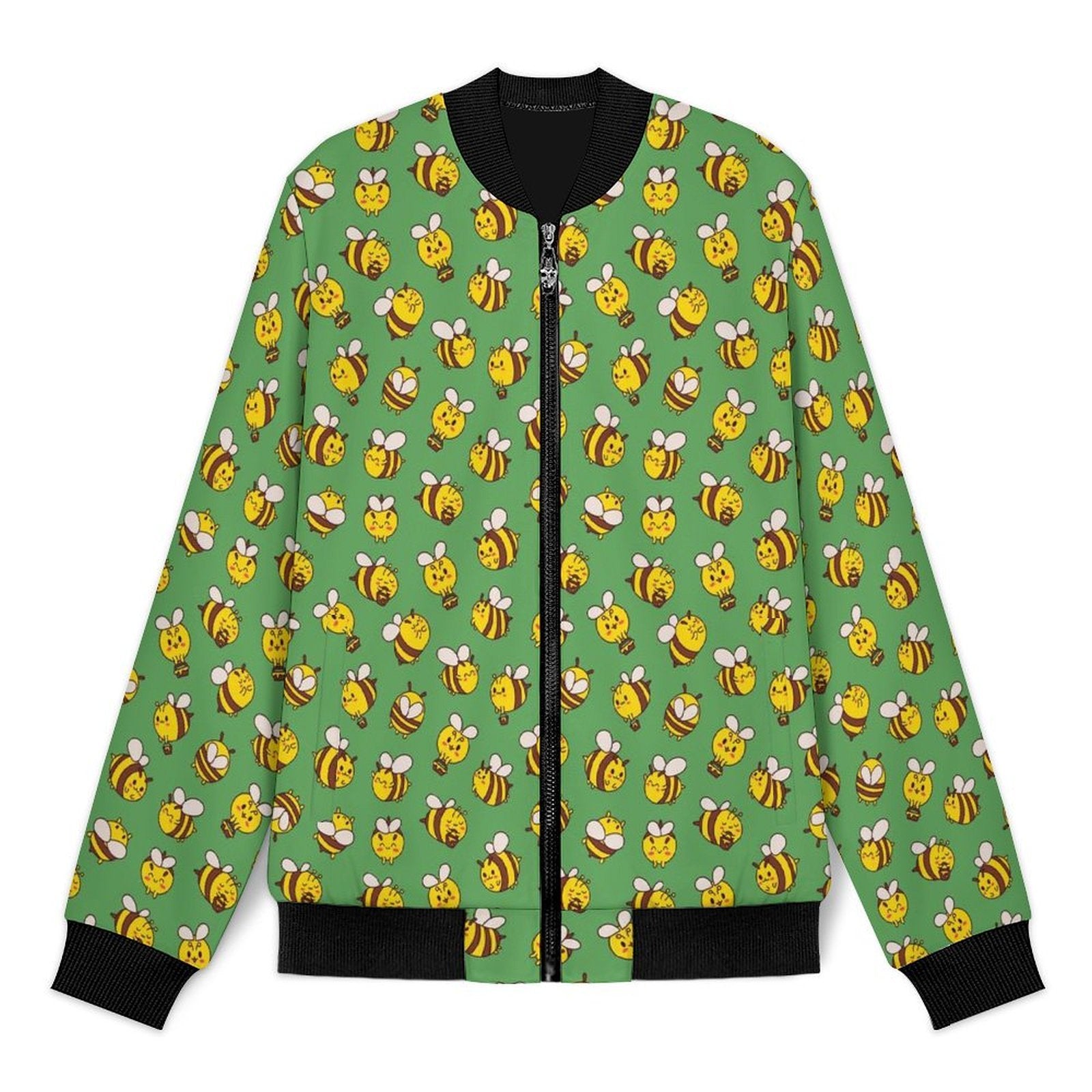 Busy Bees Men's Casual Zip‑Up Bomber Jacket