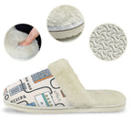 Wah Pedal Men's Fur Trim Thick-Sole Indoor Slippers Men's Fur Trimmed Slippers Music Printed Offshore