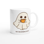 My Morning Boo - White 11oz Ceramic Mug White 11oz Mug Coffee Globally Fulfilled Sci Fi