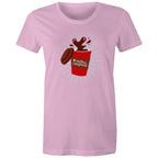 Christmas Coffee - Womens T-shirt Pink Womens Christmas T-shirt Christmas Printed In Australia