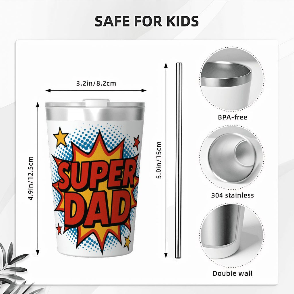 Super Dad Small Stainless Steel Travel Mug Cup 12oz/350ml