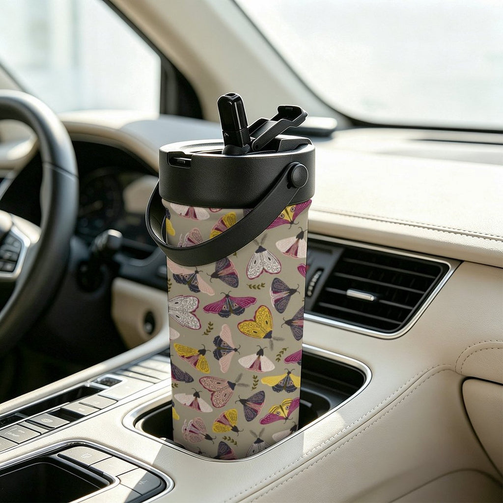 Pretty Moths 20oz Tea Tumbler with Carry Handle