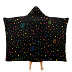 Stars And Swirls Kids Hooded Blanket 100cm x 130cm white 40"×50" Kids Hooded Blanket Printed Offshore