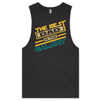 The Best Dad In The Galaxy - Mens Tank Top Tee Coal Drop Arm Tank Top Dad Printed In Australia