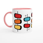 Retro Style - White 11oz Ceramic Mug with Colour Inside Ceramic Pink Colour 11oz Mug Globally Fulfilled Retro
