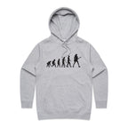 Guitarist Evolution - Womens Hoodie Grey Marle Womens Hoodie Music Printed In Australia