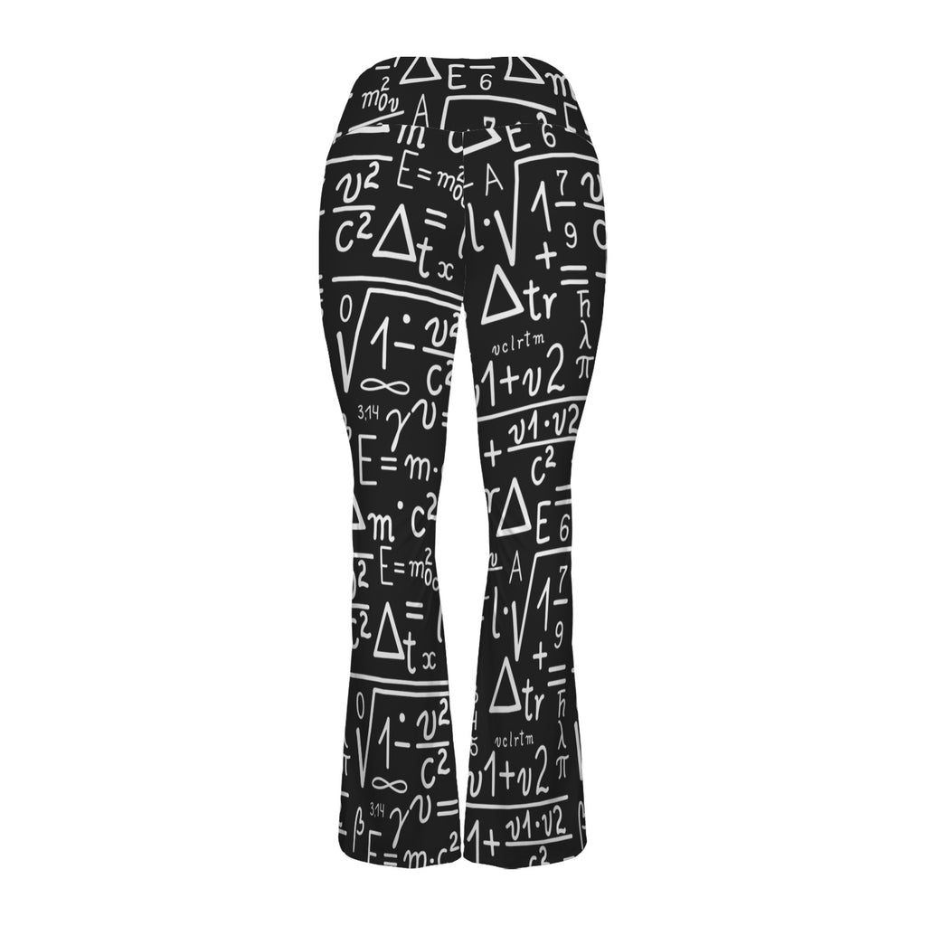 Mathematics High Waist Crossover Tummy Control Flare Leggings High Waist Flare Leggings Maths Printed Offshore