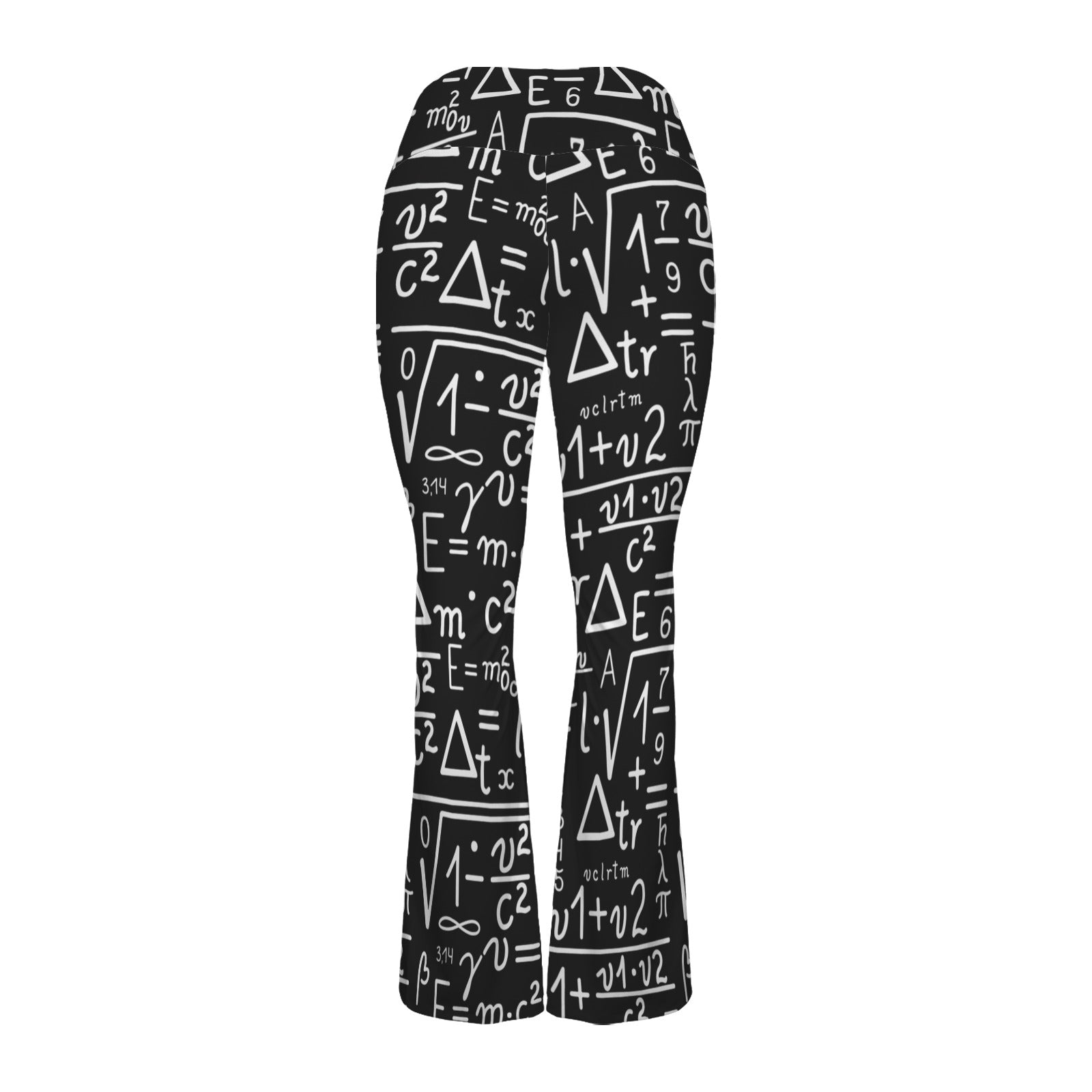 Mathematics High Waist Crossover Tummy Control Flare Leggings High Waist Flare Leggings Maths Printed Offshore
