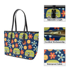 Hippie Caravan - Leather Tote Bag-Large