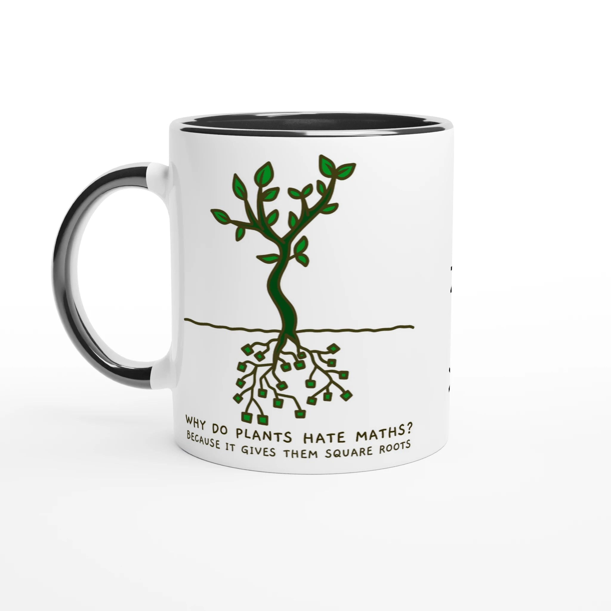Personalised - Square Roots - White 11oz Ceramic Mug White 11oz Ceramic Mug with Color Inside Ceramic Black Personalised 11oz Mug customise Globally Fulfilled Maths personalise Plants Science
