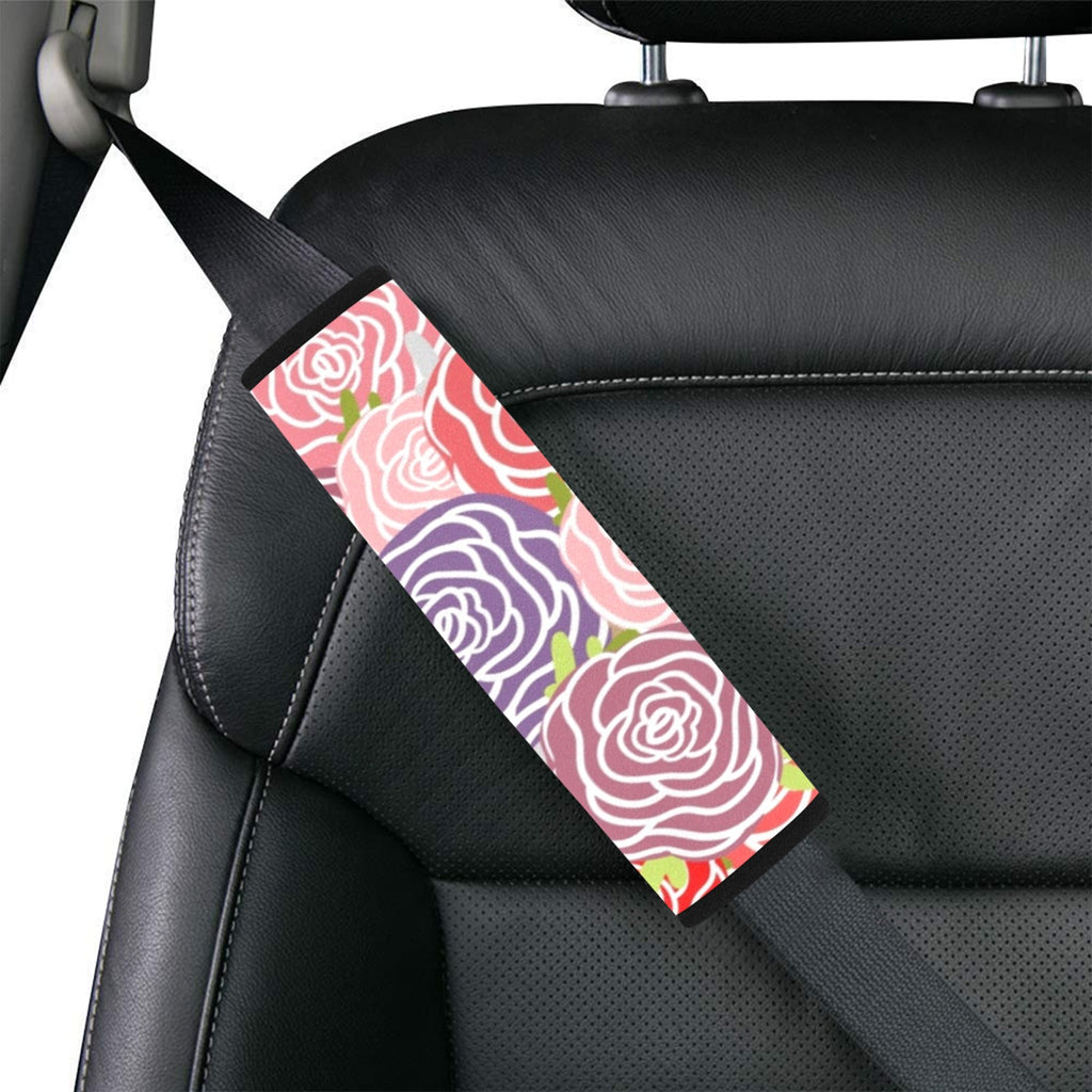Abstract Roses Car Seat Belt Cover 7''x10'' (Pack of 2) Car Seat Belt Cover 7x10 (Pack of 2) Plants Printed Offshore