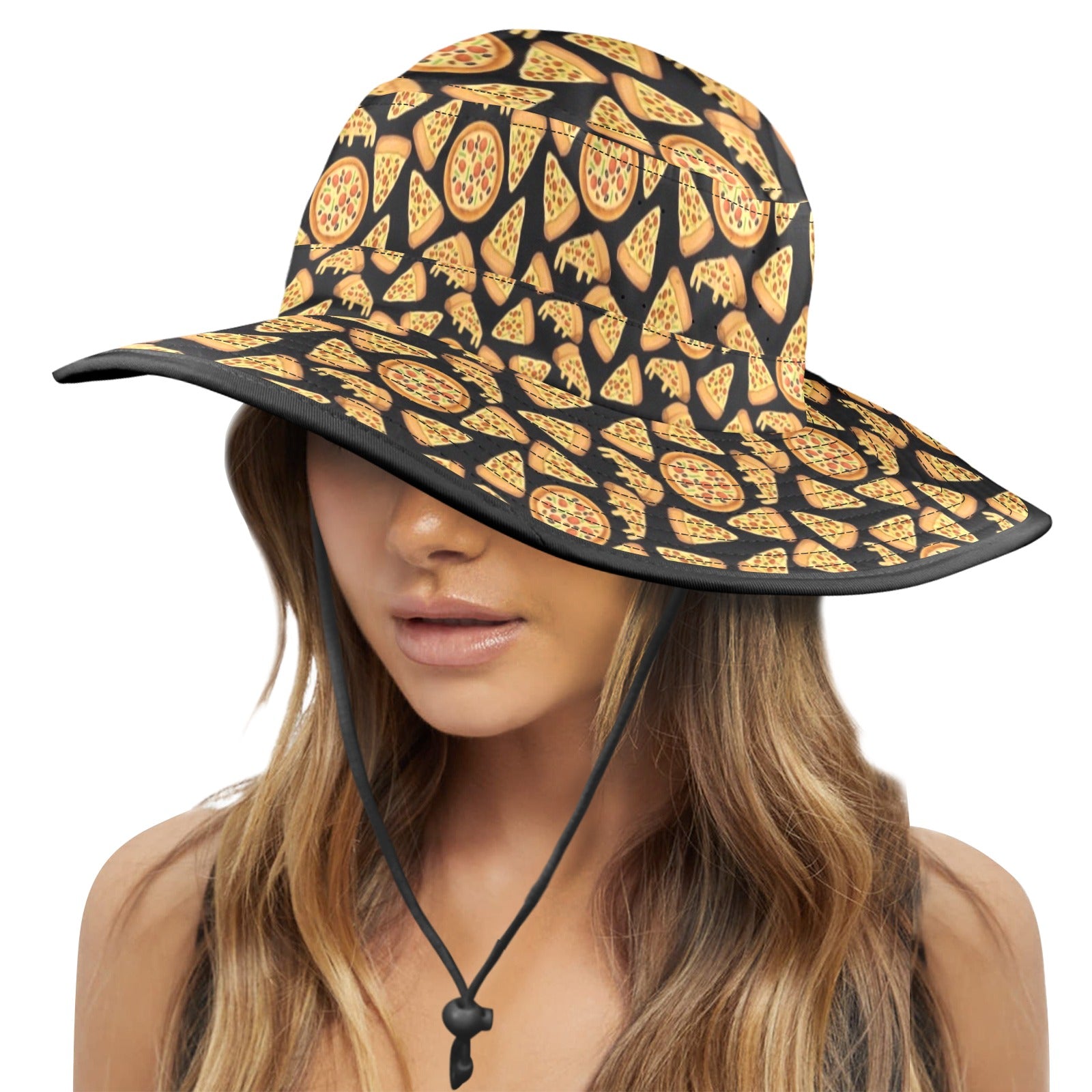 All The Pizza Wide Brim Bucket Hat Wide Brim Bucket Hat Food Printed Offshore
