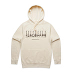 Guitar Timeline - Mens Hoodie Ecru Mens Hoodie Music Printed In Australia