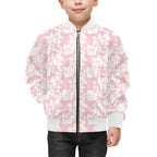 Pink Hawaiian Floral Kids Bomber Jacket Kids Bomber Jacket Plants Printed Offshore