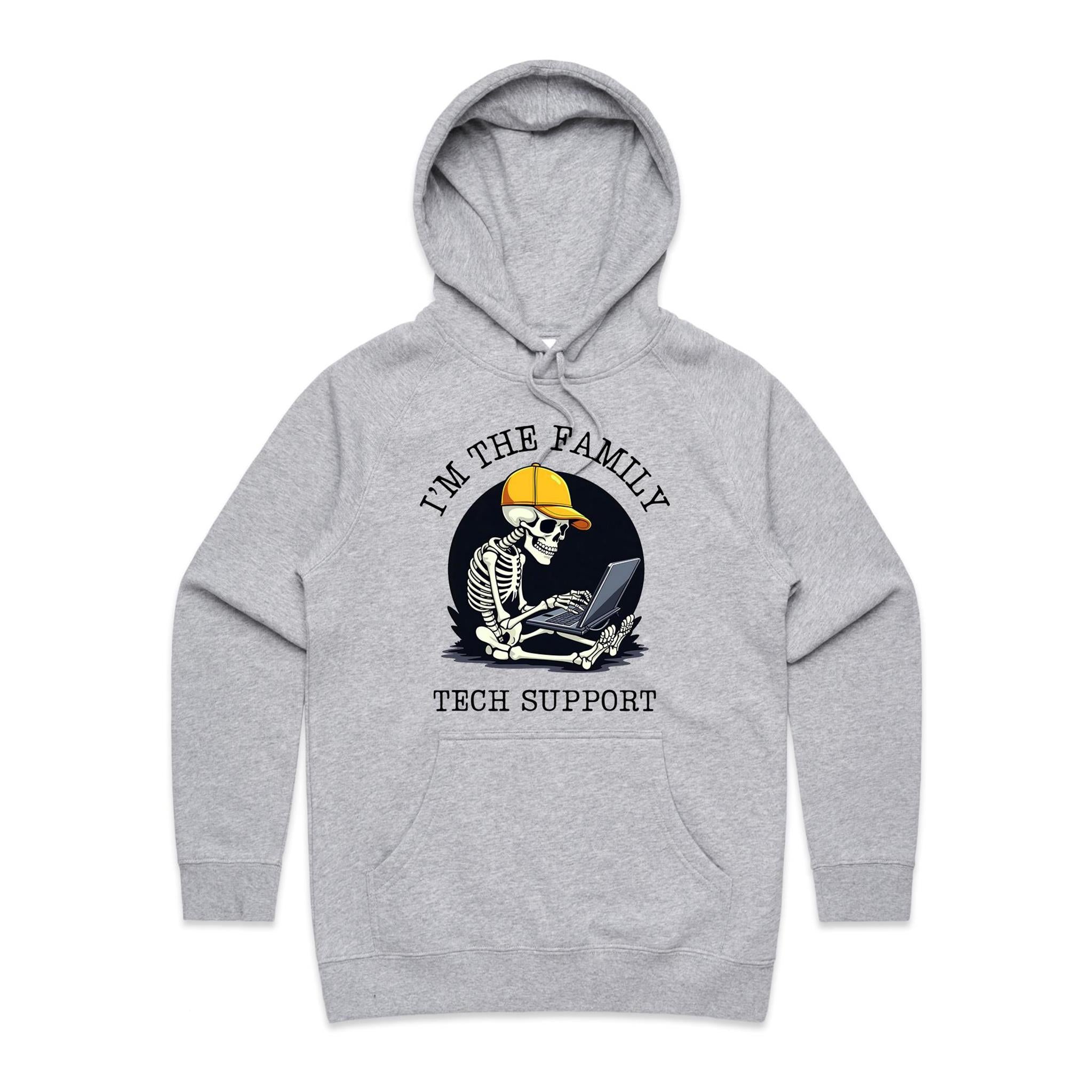 I'm The Family Tech Support - Womens Hoodie Grey Marle Womens Hoodie Printed In Australia Tech