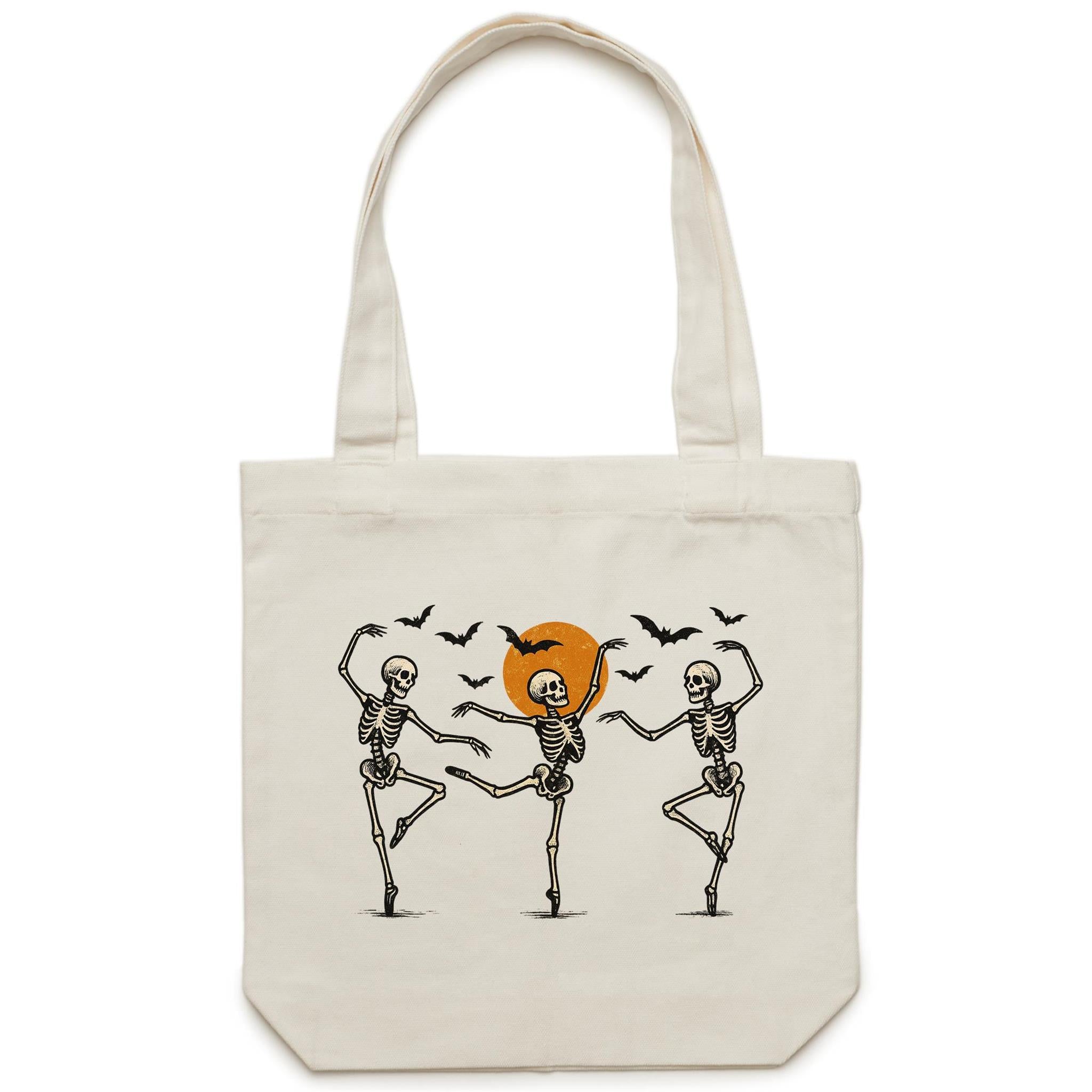 Skeleton Dance, Halloween - Canvas Tote Bag Default Title Tote Bag Halloween Printed In Australia