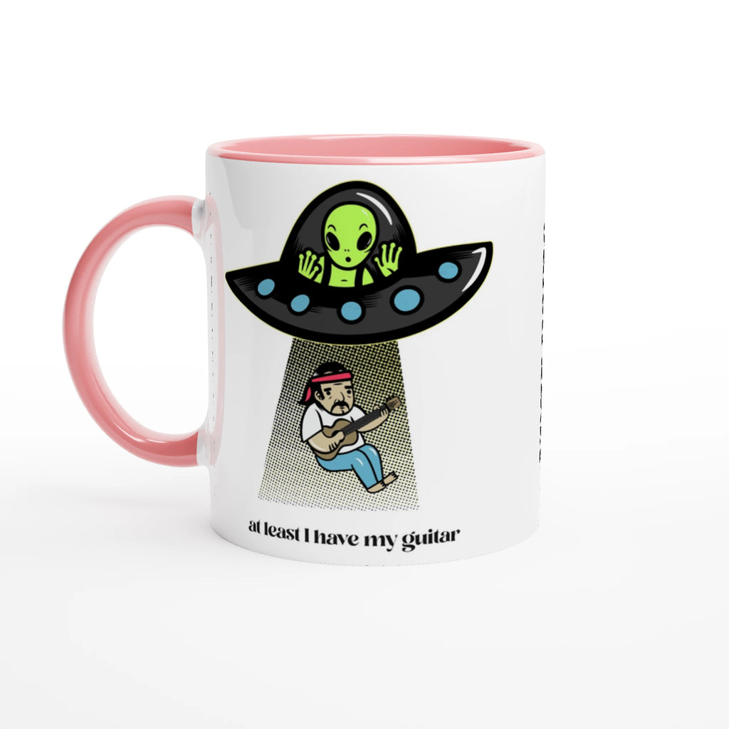 Personalised - Guitarist Alien Abduction - White 11oz Ceramic Mug with Colour InsidePersonalised - Ceramic Pink Personalised 11oz Mug customise Globally Fulfilled Music personalise Sci Fi