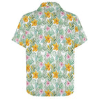 Tropical Flowers And Leaves Women's Short-Sleeve Button Up Shirt Women's Short-Sleeve Button Up Shirt Plants Printed Offshore