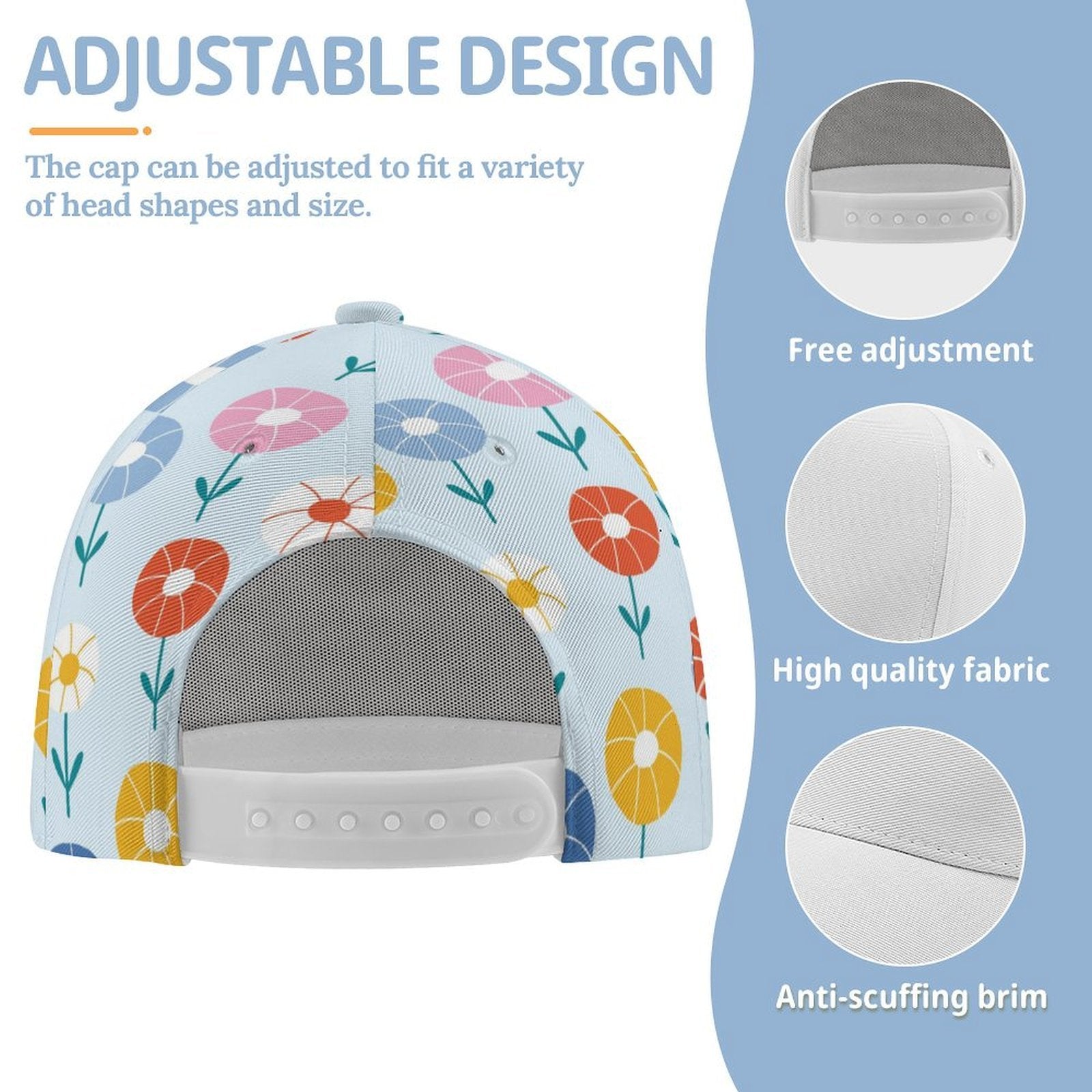 Abstract Cute Flowers Kids Baseball Cap