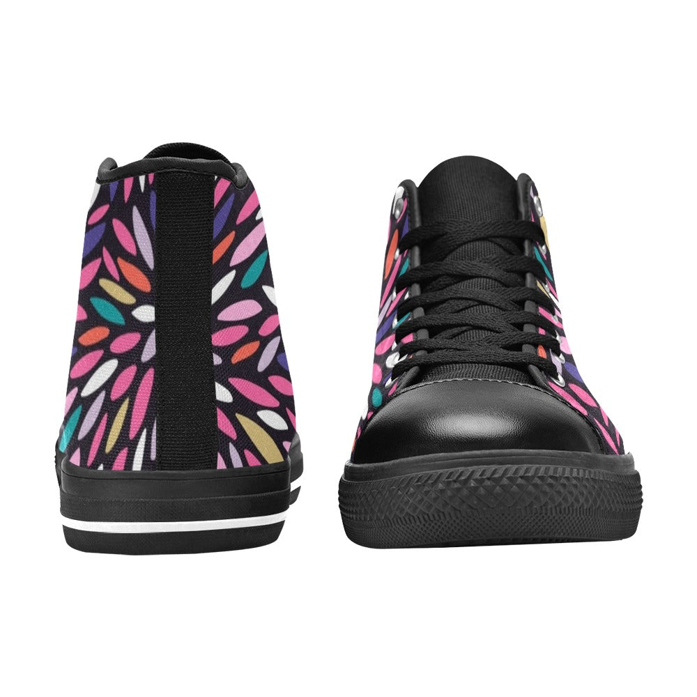 Colour Burst - Men's High Top Canvas Shoes