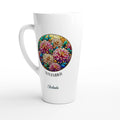 Stained Glass Birth Month Flowers - White Latte 17oz Ceramic Mug Default Title Personalised Latte Mug customise Globally Fulfilled Name Plants