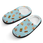 Classic Aussie Food Icons Kids Cotton Slippers black Kids Cotton Slippers Australia Food Printed Offshore
