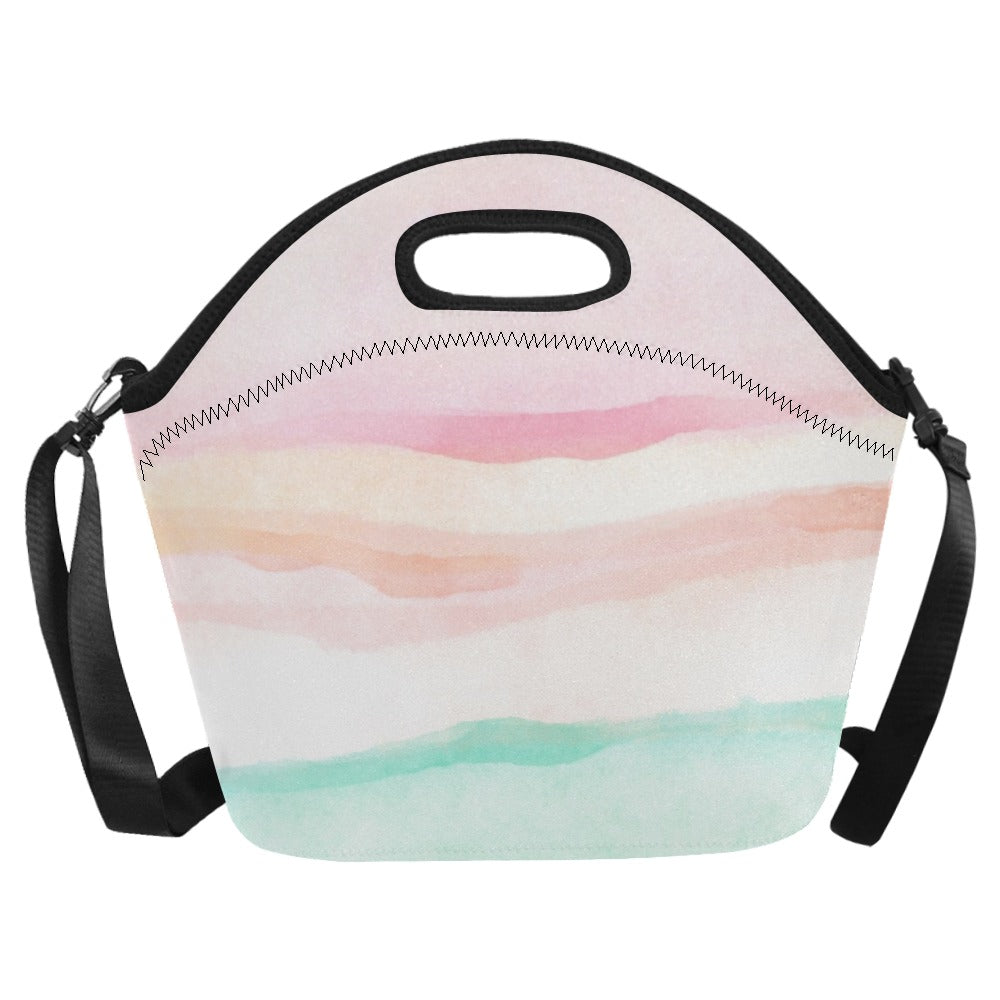 Pastel Stripes - Neoprene Lunch Bag Neoprene Lunch Bag Printed Offshore