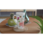 Personalised Mum With Flowers And Butterflies White Latte 17oz Ceramic Mug Personalised Latte Mug Globally Fulfilled Mum
