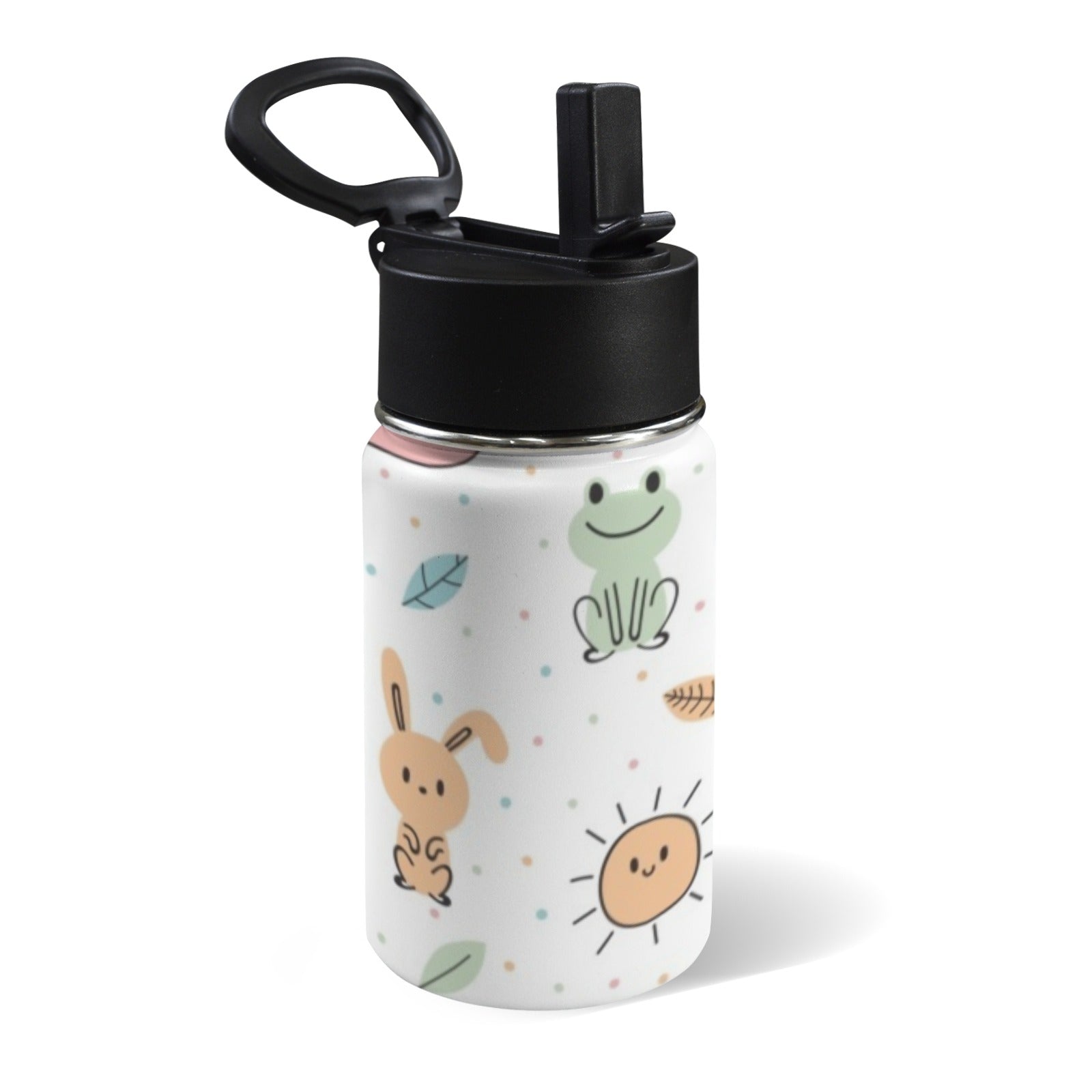 Cute Forest Creatures 12oz Kids Water Bottle with Straw Lid