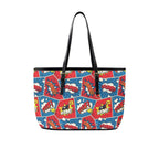 Comic Book - Leather Tote Bag-Large