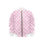 Pink Cat Doughnuts Kids Bomber Jacket