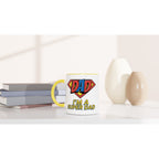 I'm A Super Dad - White 11oz Ceramic Mug with Colour Inside Colour 11oz Mug comic Dad Globally Fulfilled
