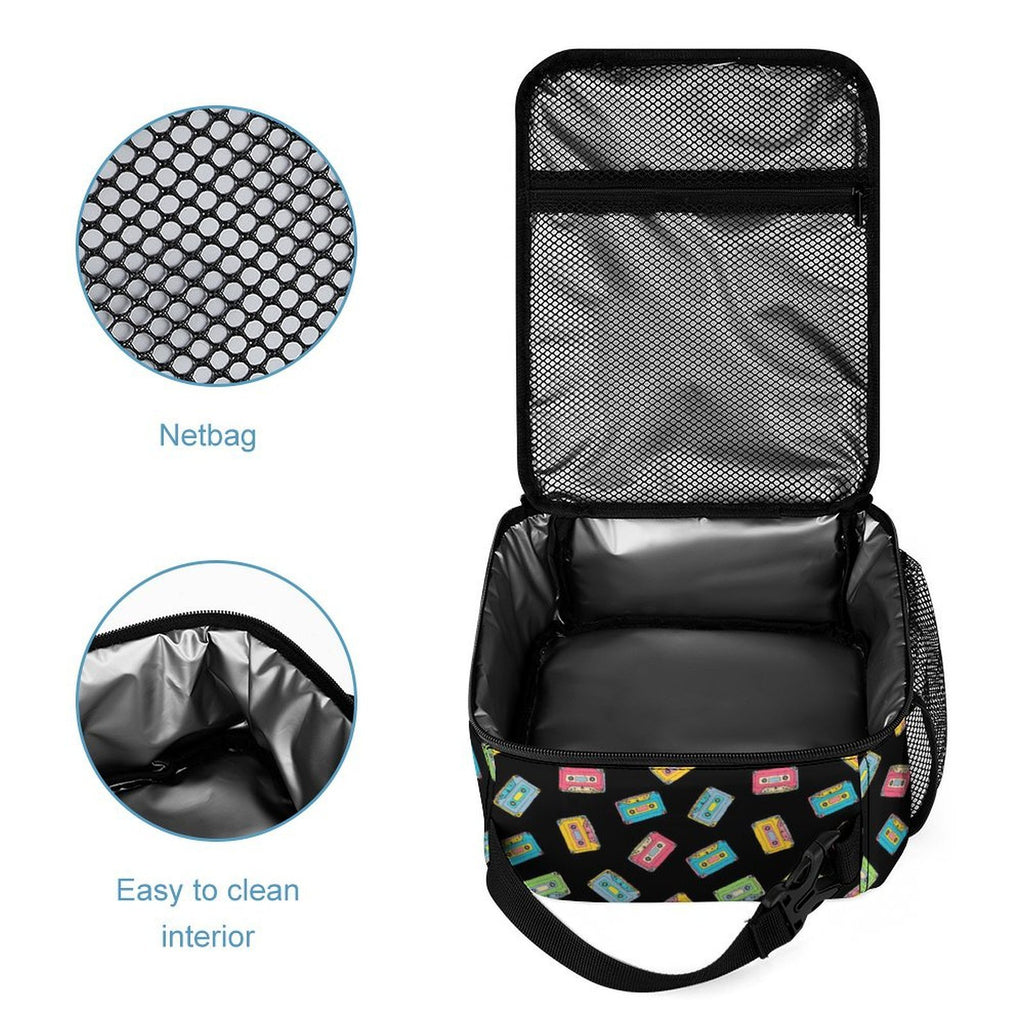 Colourful Cassette Tapes Backpack, Lunch Bag & Pencil Case Set